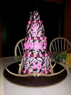 Camo Sweet 16th Birthday Cakes