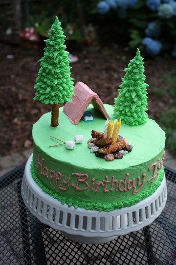 Camping Themed Birthday Cake Camping Themed Birthday Cake
