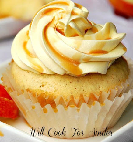 Caramel Apple Cupcakes with Cream Cheese Frosting