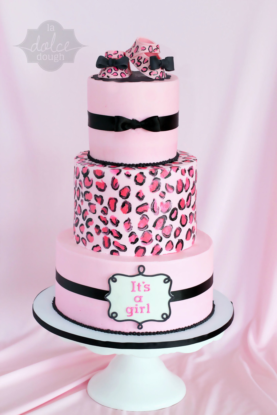 Cheetah Print Baby Shower Cake Girl