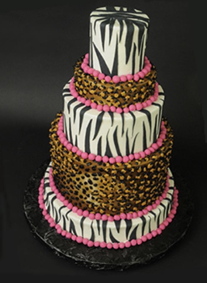 Cheetah Print Birthday Cake