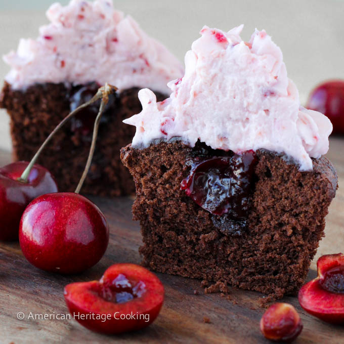 Chocolate Cherry Cupcakes with Mascarpone