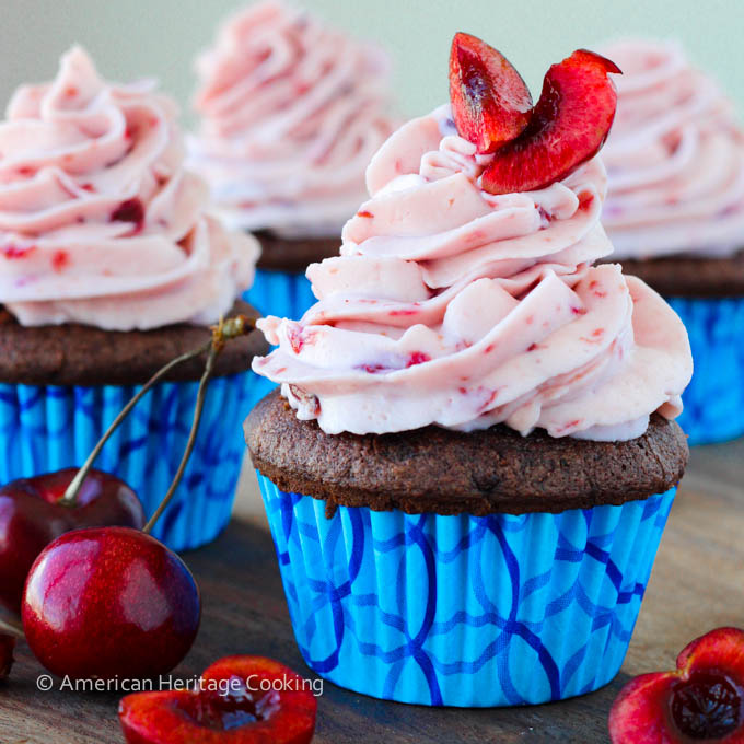 Chocolate Cherry Cupcakes with Mascarpone