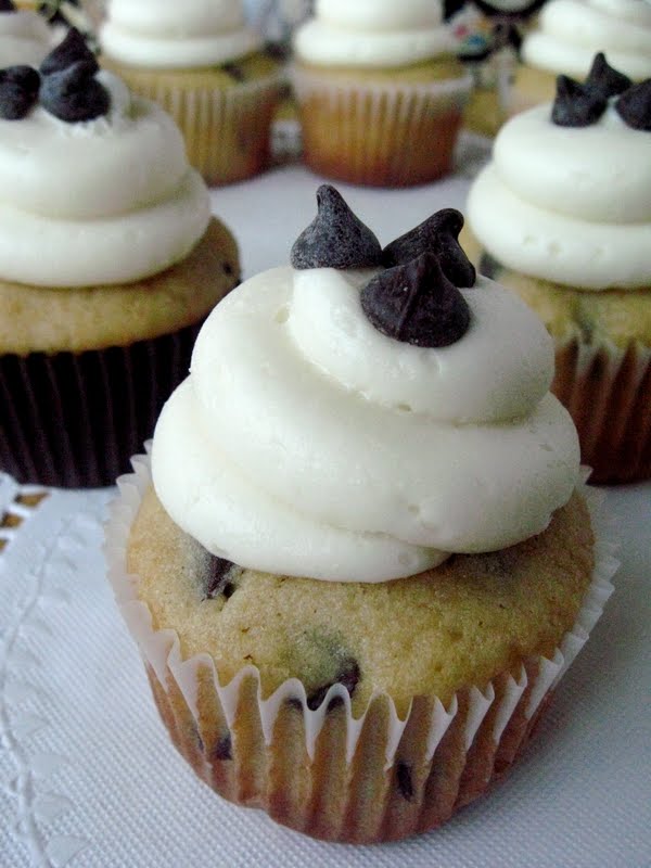 Chocolate Chip Cupcakes with Cream Cheese