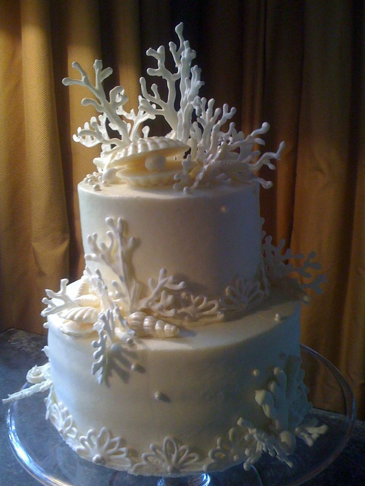 Coral Chocolate Wedding Cake