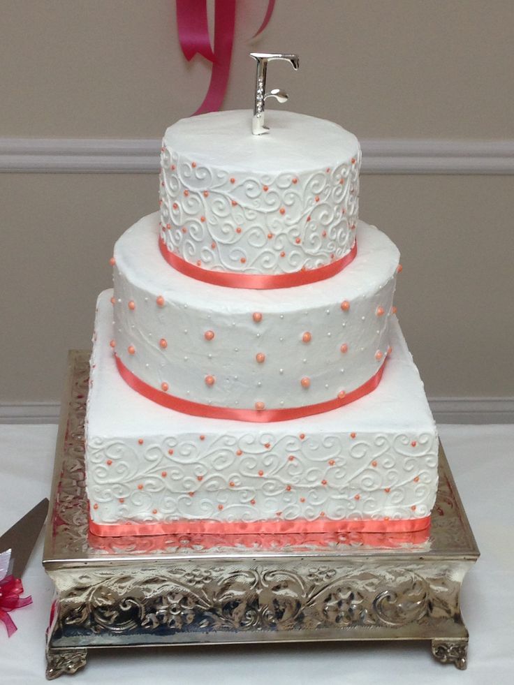 Coral Wedding Cake