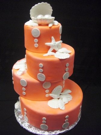 Coral Wedding Cake