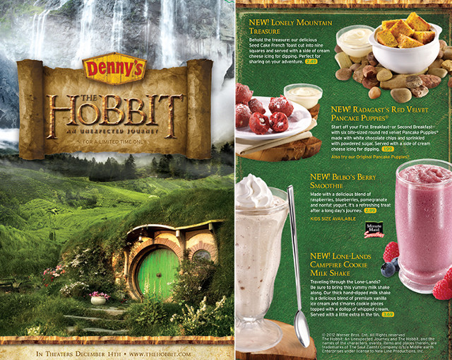 Denny's Hobbit Themed Menu Denny's Hobbit Themed Menu