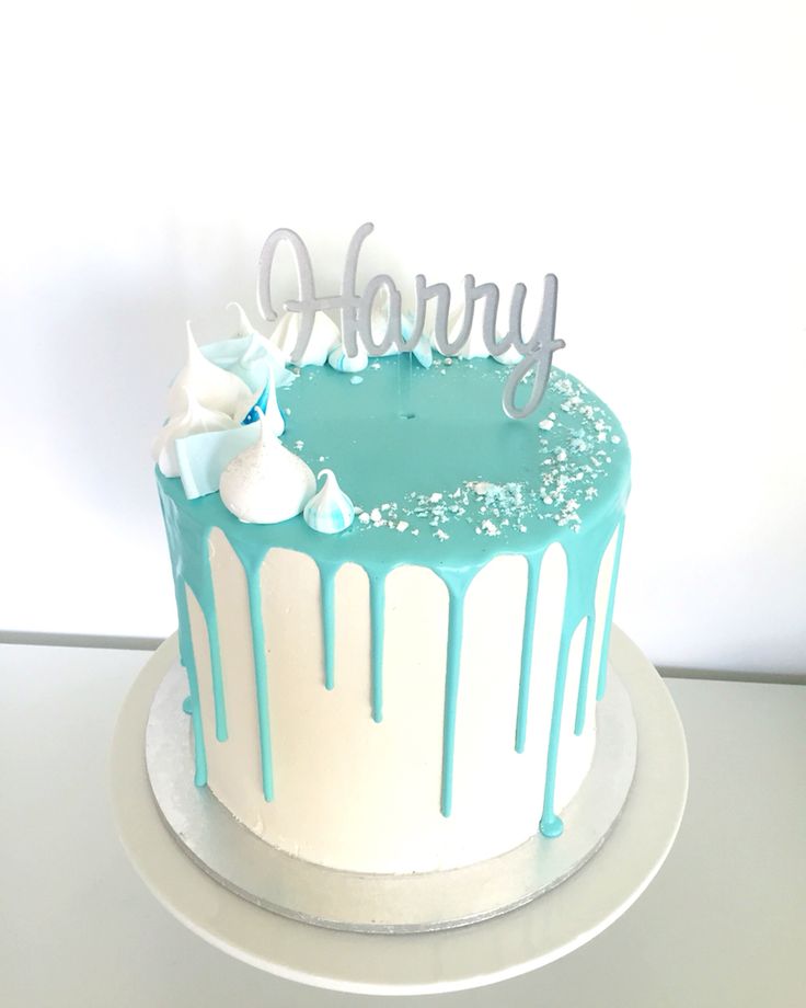 Drip for Boy Baptism Cake with Buttercream