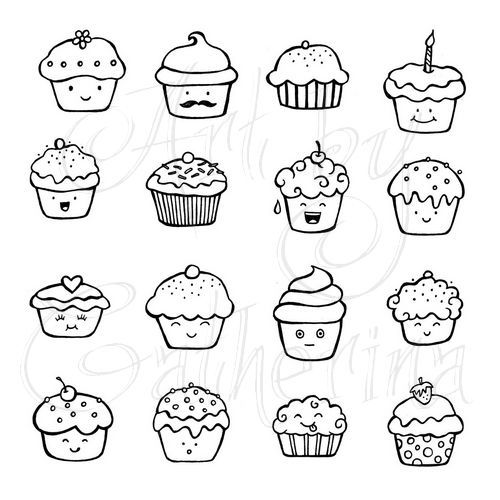 Easy Cute Cupcake Drawings