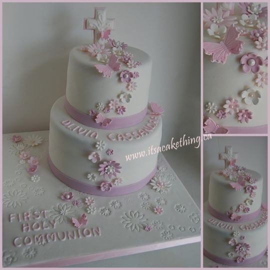 First Communion Cake Flowers First Communion Cake Flowers
