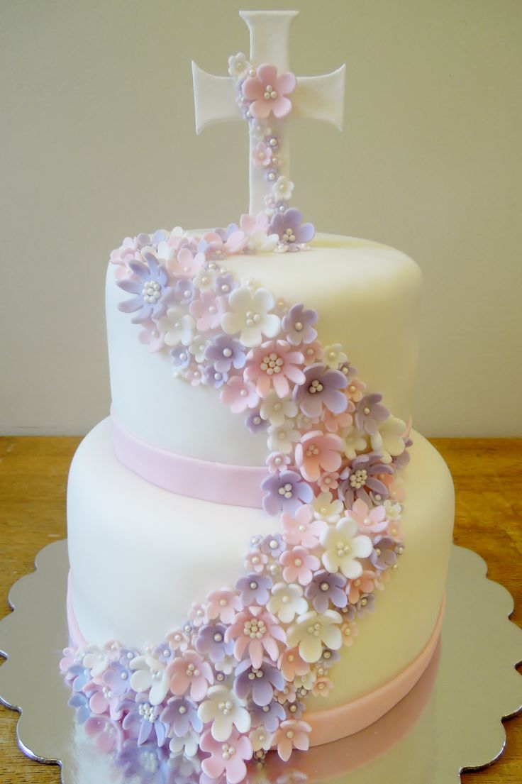 Flower First Communion Cakes for Girls Flower First Communion Cakes for Girls