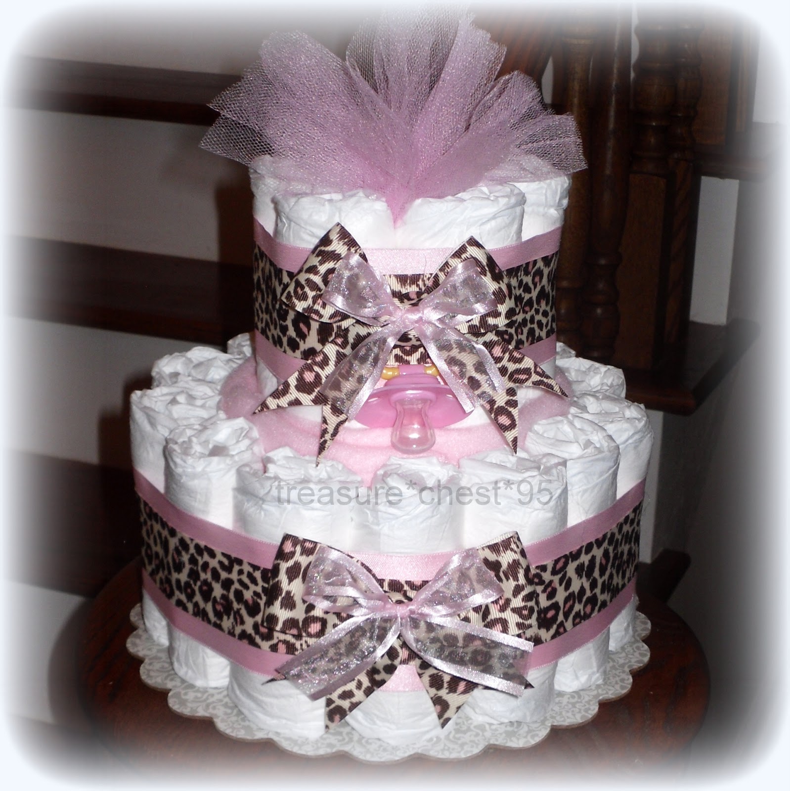 Girl Baby Shower Diaper Cake Centerpiece