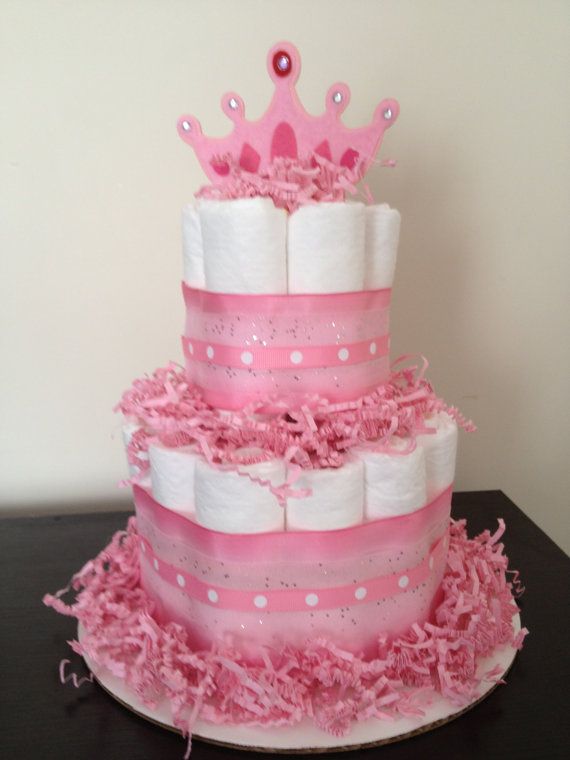 Girl Princess Baby Shower Diaper Cake