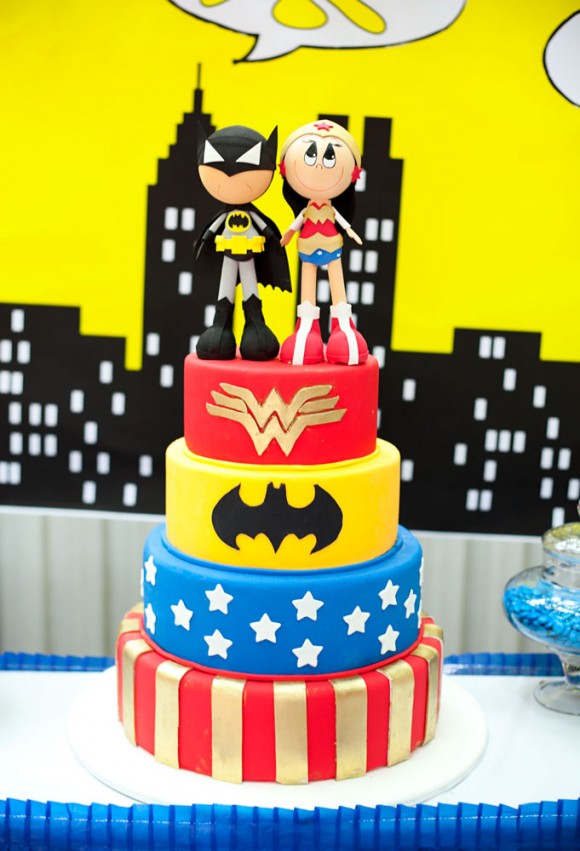 Girl Superhero Party Cakes