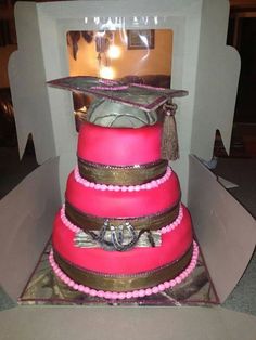 Girls Pink Camo Birthday Cake