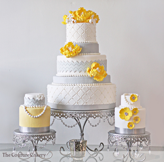 11 Photos of Grey And Yellow Bridal Cakes 11 Photos of Grey And Yellow Bridal Cakes