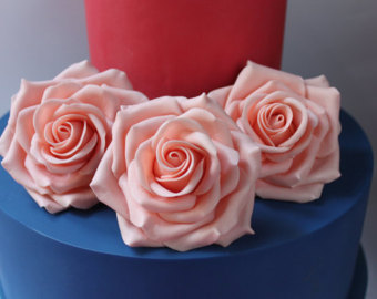 Gum Paste Roses Cake