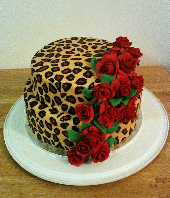 Leopard Print Birthday Cake