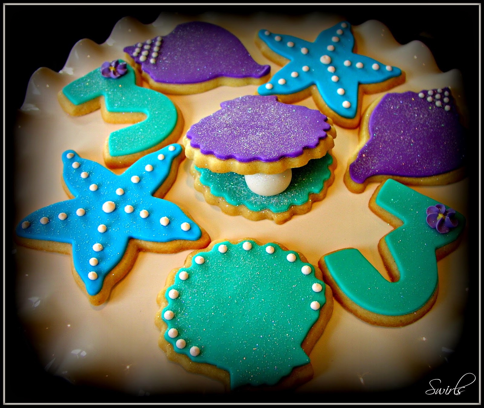 Little Mermaid Theme Sugar Cookies