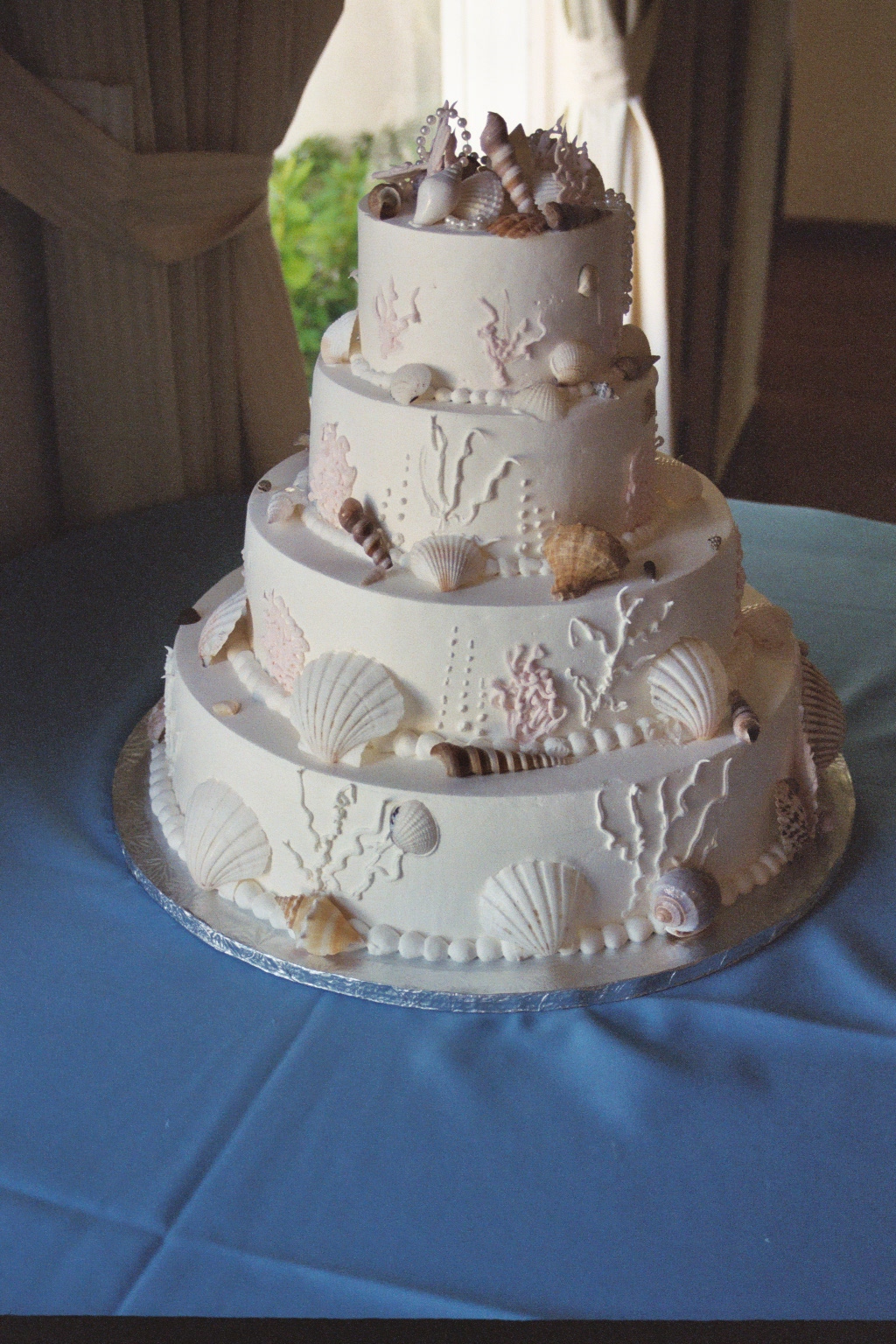 Ocean Beach Theme Wedding Cake