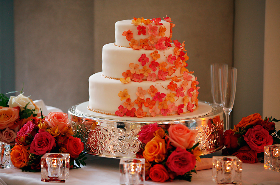 Orange and White Wedding Reception