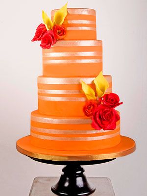 Orange Wedding Cake