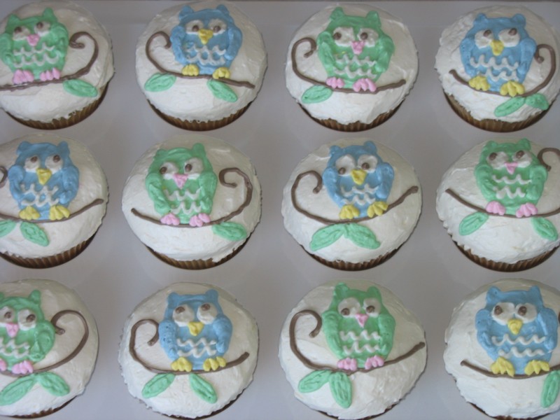 Owl Cupcakes Baby Shower Cake