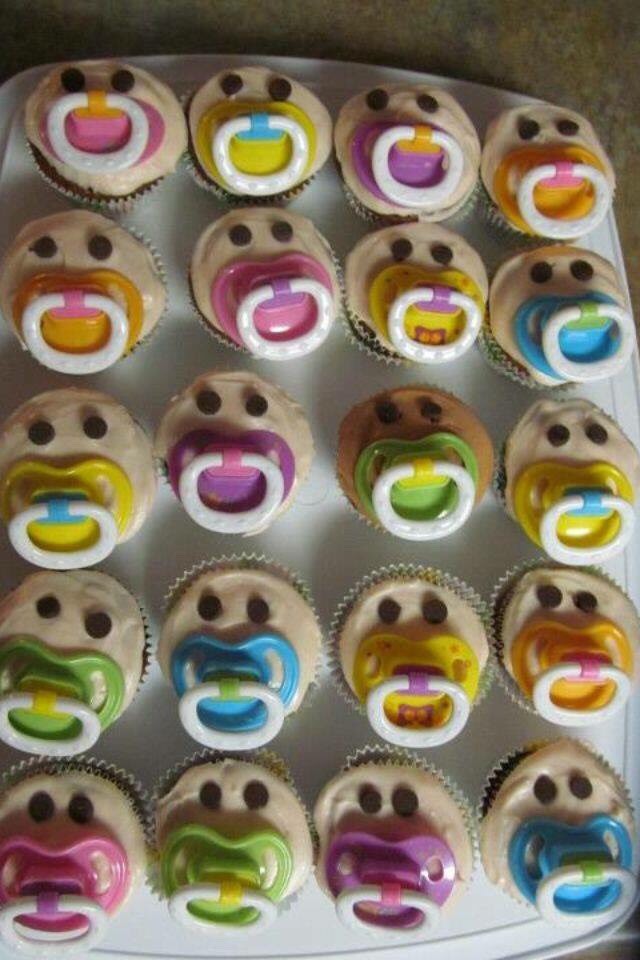 Pacifier Baby Shower Cupcakes Ideas