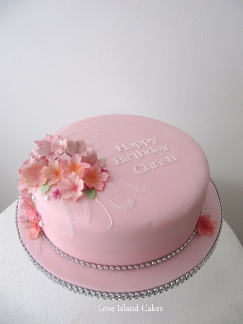 Pink Flower Birthday Cake