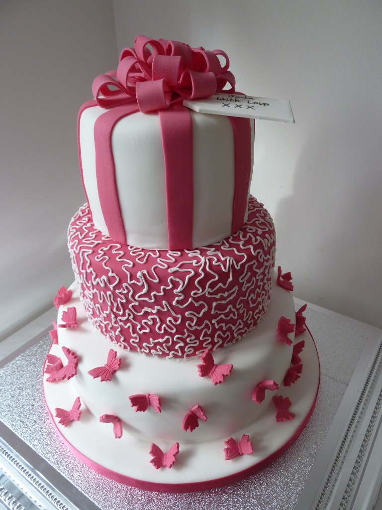 Pink Tier Birthday Cake