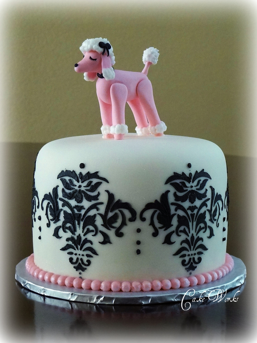 Poodle in Paris Birthday Cake