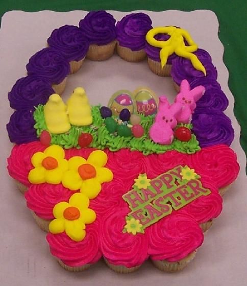 Pull Apart Cupcake Cake Easter Basket Pull Apart Cupcake Cake Easter Basket