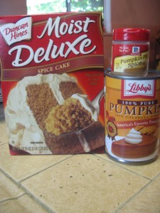 Pumpkin Spice Cake Mix Cupcakes