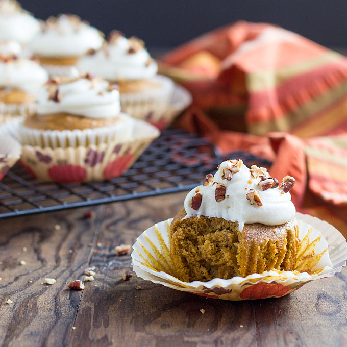 Pumpkin Spice Cake Mix Cupcakes