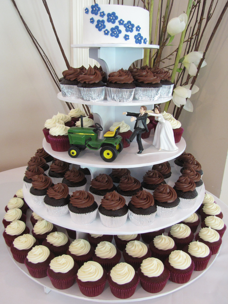 Purple and Silver Cupcake Wedding Cakes