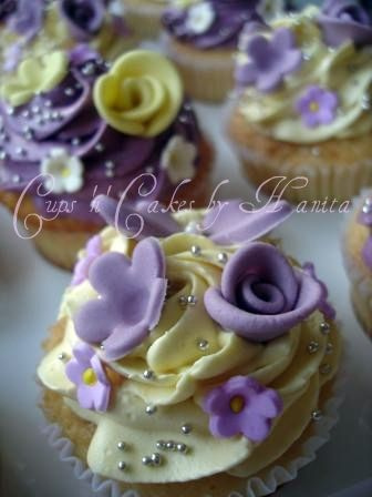Purple and Yellow Cupcakes