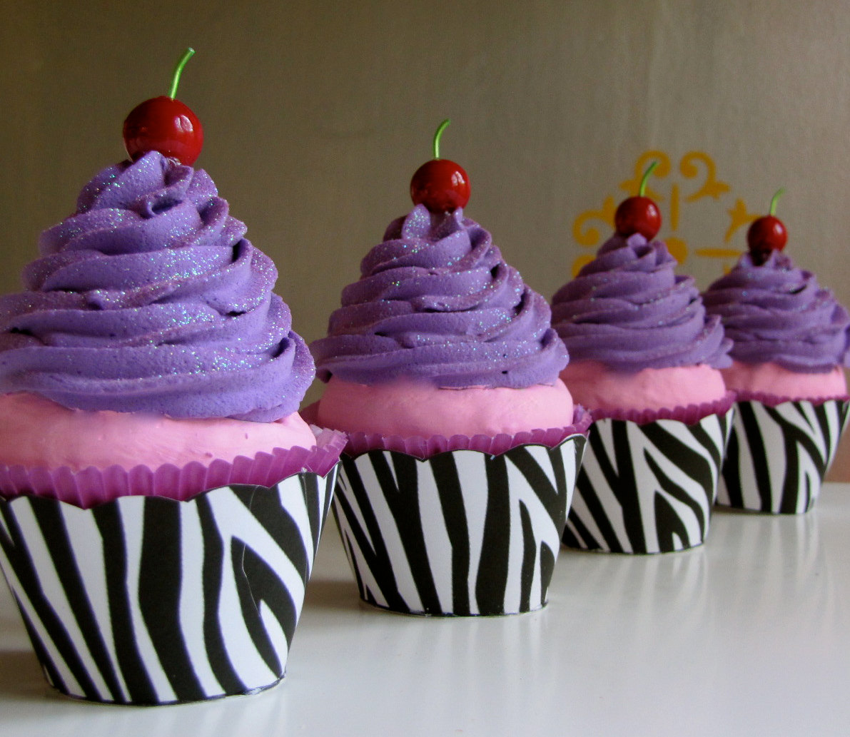 Purple Zebra Cupcakes