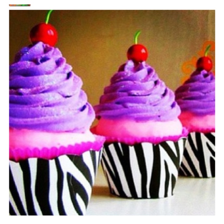 Purple Zebra Cupcakes