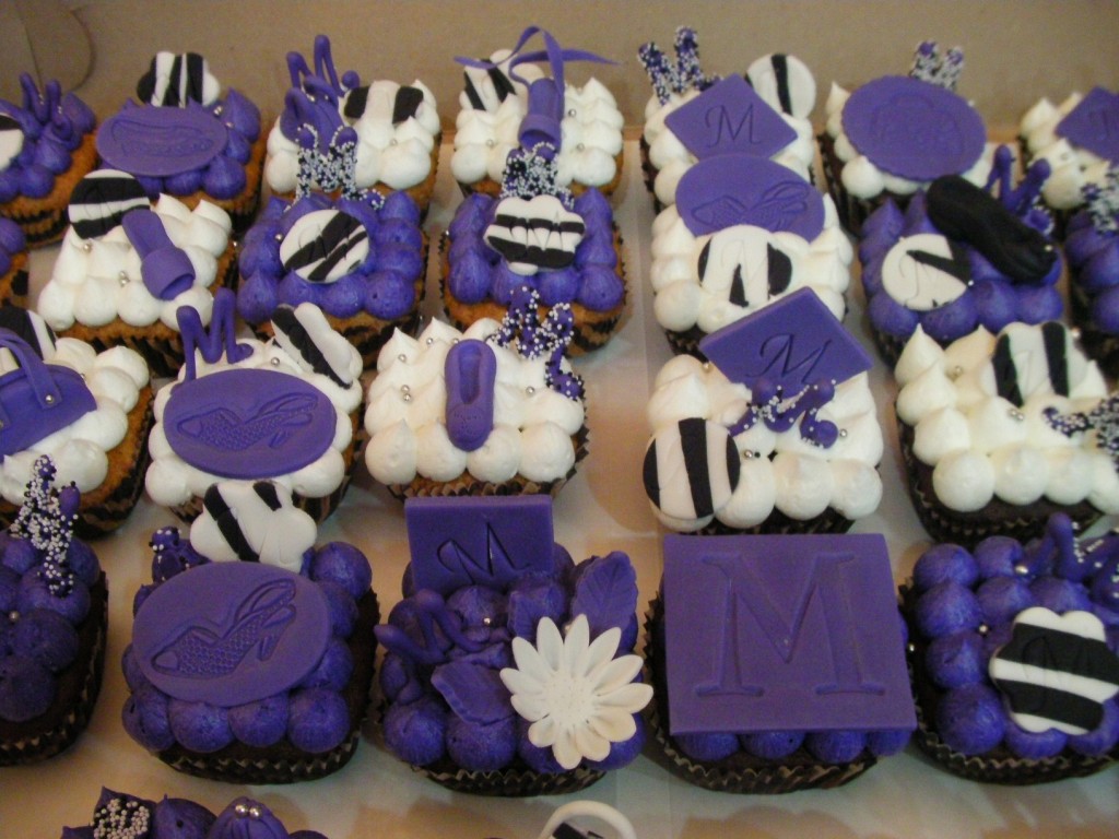 Purple Zebra Print Cupcakes