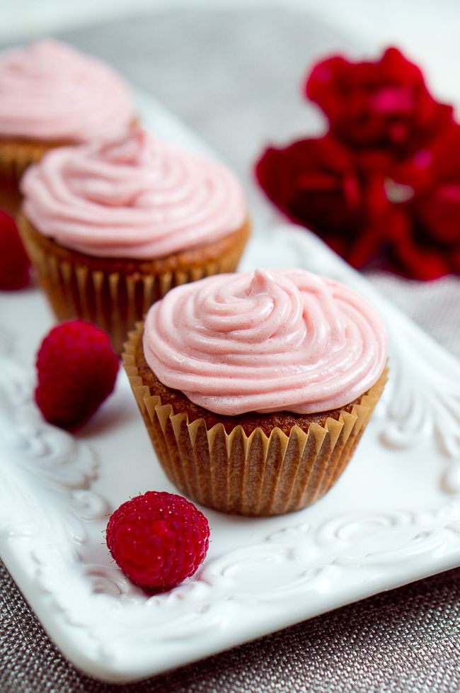 Raspberry Cupcakes with Cream Cheese Frosting