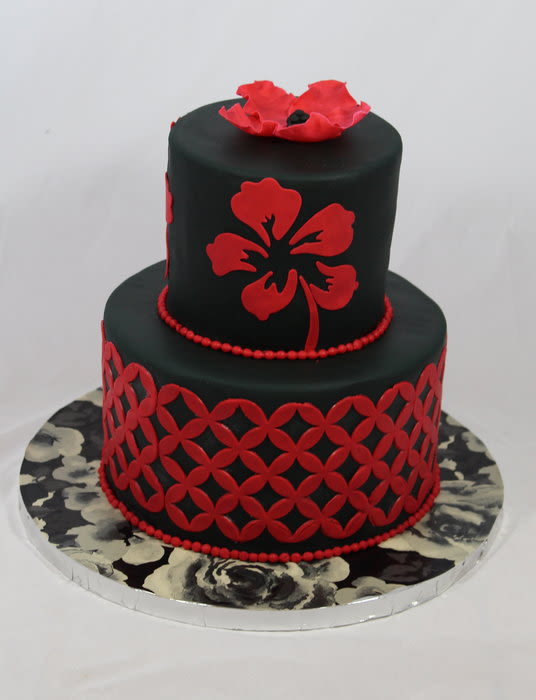 Red and Black Birthday Cake