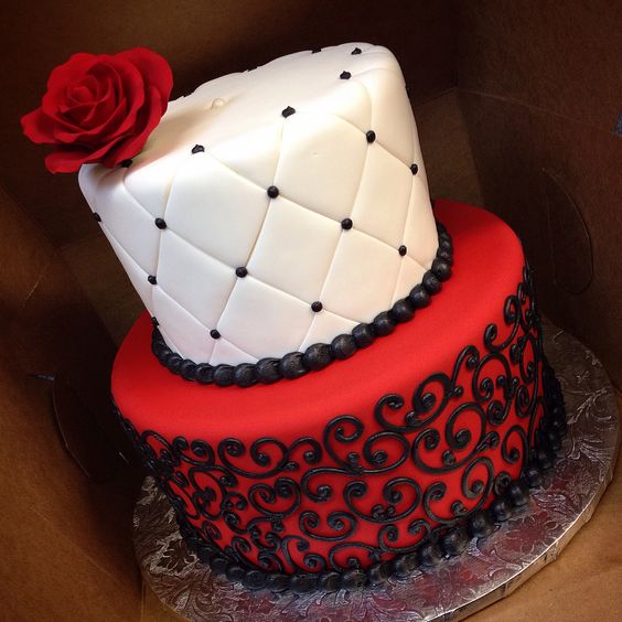 Red White and Black Birthday Cake Red White and Black Birthday Cake