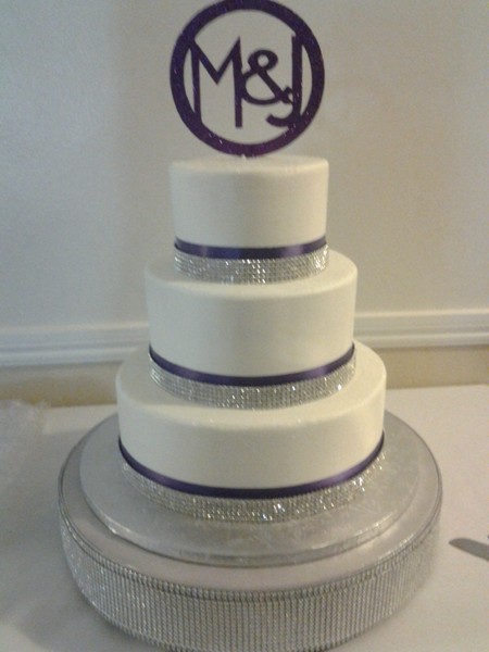 Ribbons and Rhinestones Wedding Cake