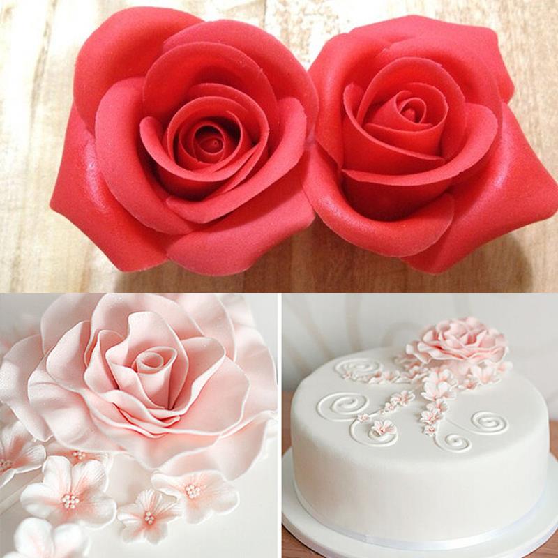Rose Cookie Cutter Flower Fondant Cake