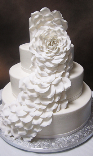 Rose Petal Wedding Cake