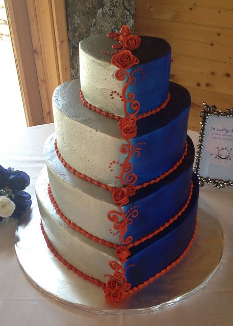 Royal Blue and Burnt Orange Wedding