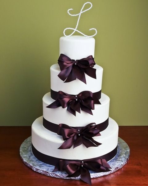 Satin Ribbons Wedding Cake