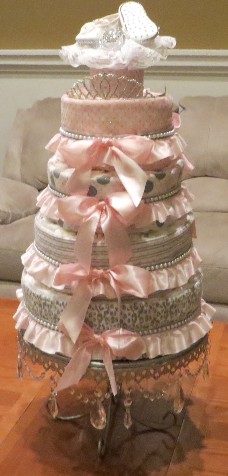 Shabby Chic Baby Shower Diaper Cake