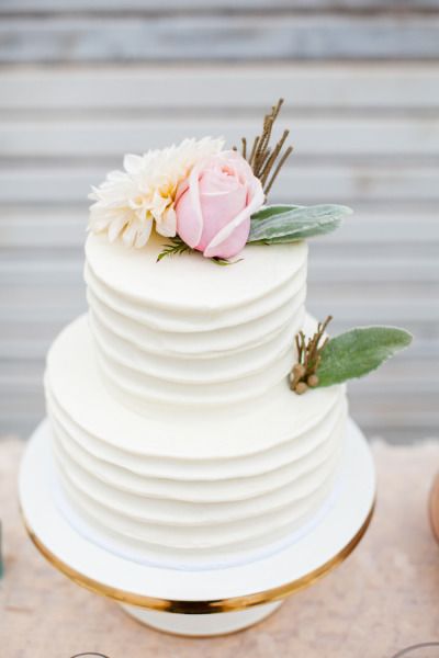 Simple Buttercream Wedding Cake